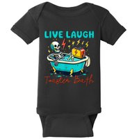 Live Laugh Toaster Bath Skeleton Baby Bodysuit