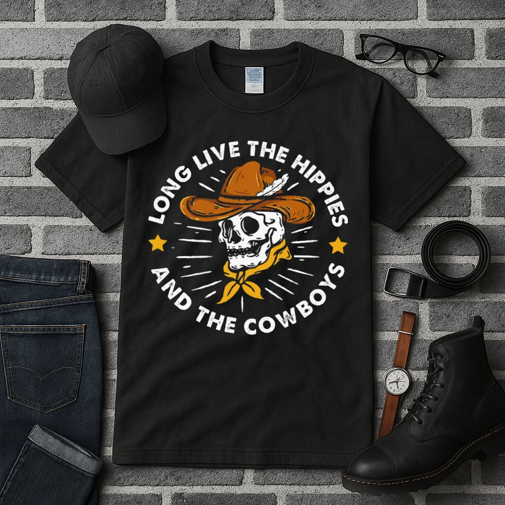 Long Live The Hippies And The Cowboys Tall T-Shirt
