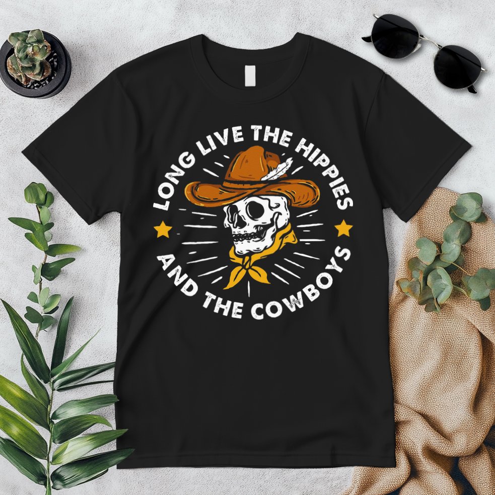 Long Live The Hippies And The Cowboys Premium T-Shirt