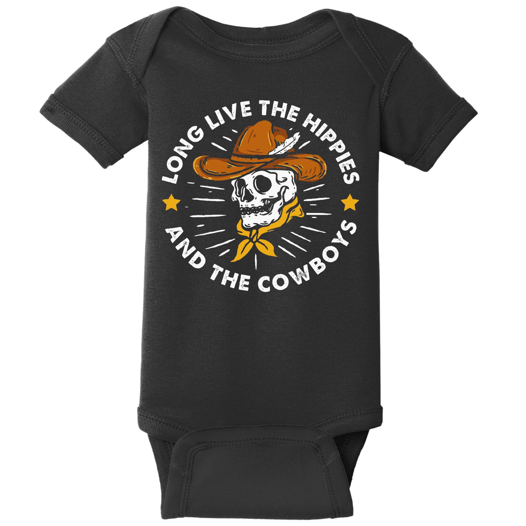 Long Live The Hippies And The Cowboys Baby Bodysuit