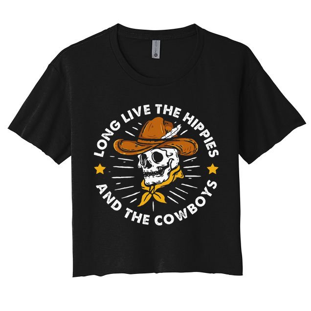 Long Live The Hippies And The Cowboys Women's Crop Top Tee