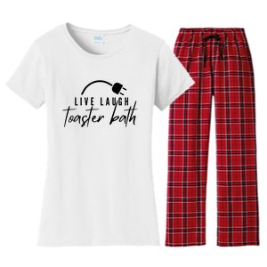 Live Laugh Toaster Bath Women's Flannel Pajama Set