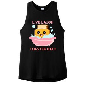 Live Laugh Toaster Bath Funny Saying Ladies PosiCharge Tri-Blend Wicking Tank