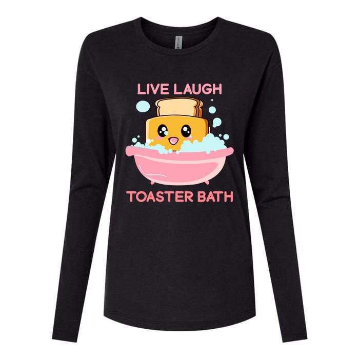 Live Laugh Toaster Bath Funny Saying Womens Cotton Relaxed Long Sleeve T-Shirt