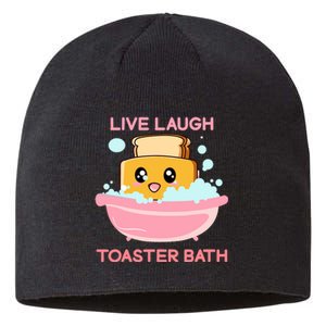 Live Laugh Toaster Bath Funny Saying Sustainable Beanie