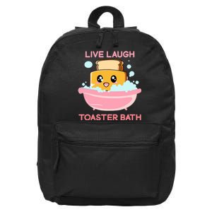 Live Laugh Toaster Bath Funny Saying 16 in Basic Backpack