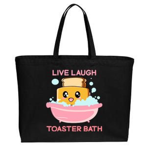 Live Laugh Toaster Bath Funny Saying Cotton Canvas Jumbo Tote