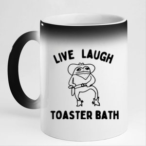 Live Laugh Toaster Bath 11oz Black Color Changing Mug