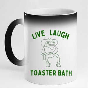 Live Laugh Toaster Bath 11oz Black Color Changing Mug