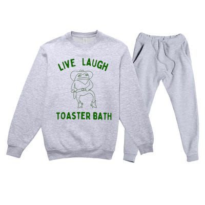 Live Laugh Toaster Bath Premium Crewneck Sweatsuit Set