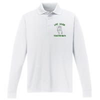 Live Laugh Toaster Bath Performance Long Sleeve Polo