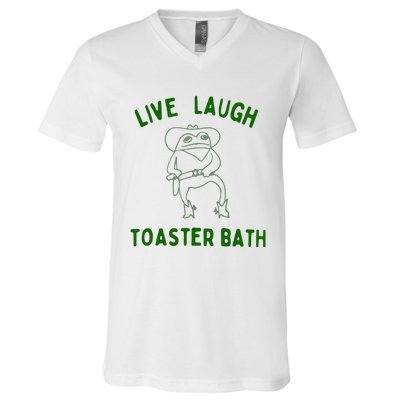 Live Laugh Toaster Bath V-Neck T-Shirt