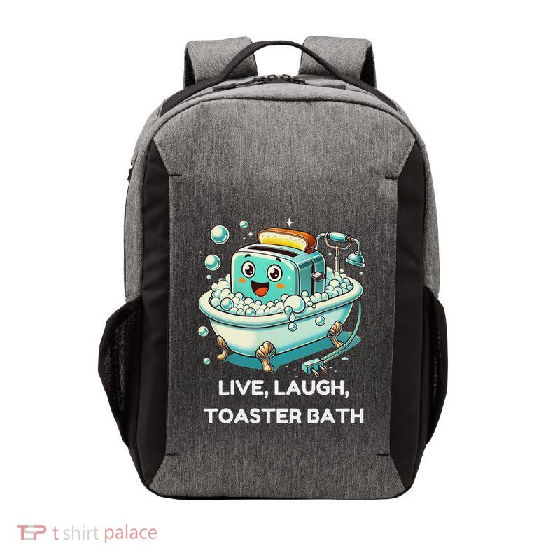 Live Laugh Toaster Bath Vector Backpack