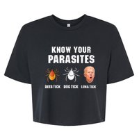 Lunatic Luna Tick Know Your Parasites Anti Joe Biden 2024 Bella+Canvas Jersey Crop Tee