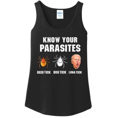 Lunatic Luna Tick Know Your Parasites Anti Joe Biden 2024 Ladies Essential Tank