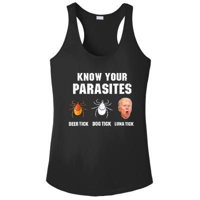 Lunatic Luna Tick Know Your Parasites Anti Joe Biden 2024 Ladies PosiCharge Competitor Racerback Tank