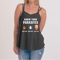 Lunatic Luna Tick Know Your Parasites Anti Joe Biden 2024 Women's Strappy Tank