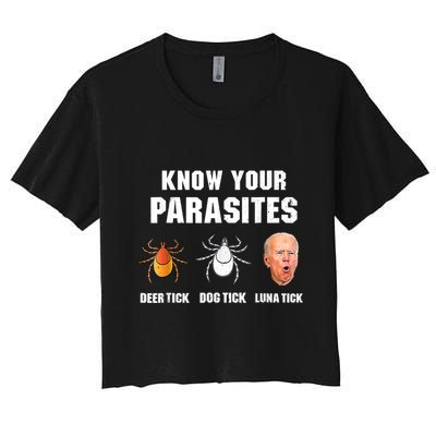 Lunatic Luna Tick Know Your Parasites Anti Joe Biden 2024 Crop Top