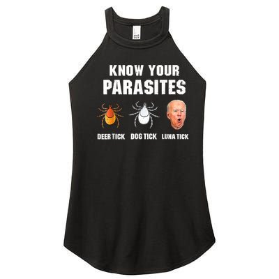 Lunatic Luna Tick Know Your Parasites Anti Joe Biden 2024 Women's Perfect Tri Rocker Tank