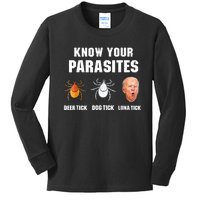 Lunatic Luna Tick Know Your Parasites Anti Joe Biden 2024 Kids Long Sleeve Shirt