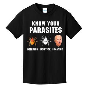 Lunatic Luna Tick Know Your Parasites Anti Joe Biden 2024 Kids T-Shirt