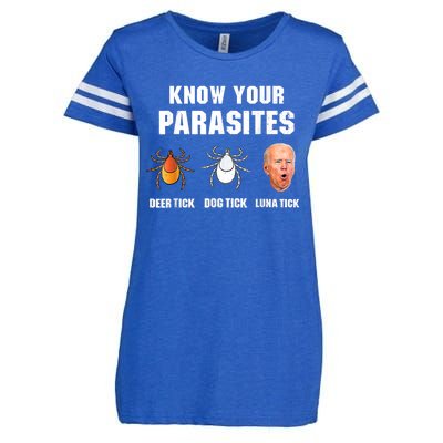 Lunatic Luna Tick Know Your Parasites Anti Joe Biden 2024 Enza Ladies Jersey Football T-Shirt