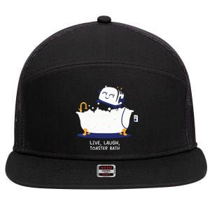 Live Laugh Toaster Bath 7 Panel Mesh Trucker Snapback Hat