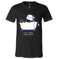 Live Laugh Toaster Bath V-Neck T-Shirt