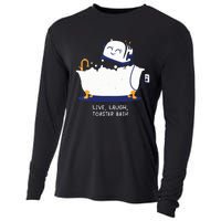 Live Laugh Toaster Bath Cooling Performance Long Sleeve Crew