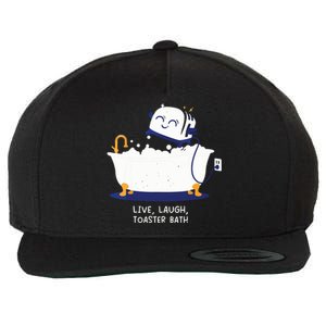 Live Laugh Toaster Bath Wool Snapback Cap