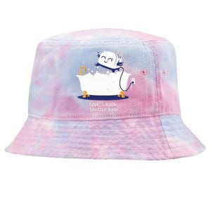 Live Laugh Toaster Bath Tie-Dyed Bucket Hat