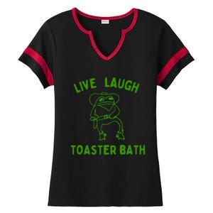 Live Laugh Toaster Bath Ladies Halftime Notch Neck Tee