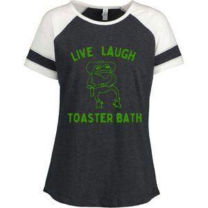 Live Laugh Toaster Bath Enza Ladies Jersey Colorblock Tee