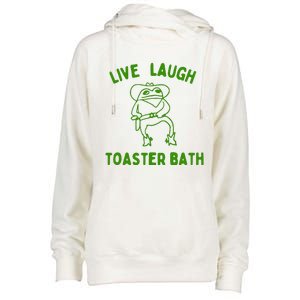 Live Laugh Toaster Bath Womens Funnel Neck Pullover Hood