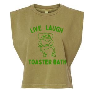 Live Laugh Toaster Bath Garment-Dyed Women's Muscle Tee