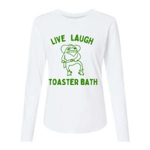 Live Laugh Toaster Bath Womens Cotton Relaxed Long Sleeve T-Shirt