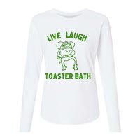 Live Laugh Toaster Bath Womens Cotton Relaxed Long Sleeve T-Shirt