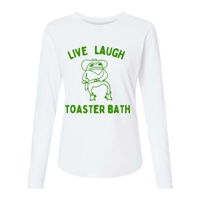 Live Laugh Toaster Bath Womens Cotton Relaxed Long Sleeve T-Shirt