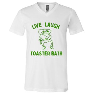 Live Laugh Toaster Bath V-Neck T-Shirt