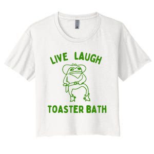 Live Laugh Toaster Bath Women's Crop Top Tee