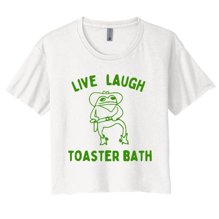 Live Laugh Toaster Bath Women's Crop Top Tee