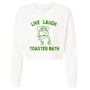 Live Laugh Toaster Bath Cropped Pullover Crew