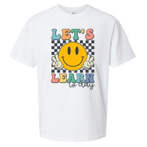 LetS Learn Today Smile Face Back To School For Teacher Sueded Cloud Jersey T-Shirt