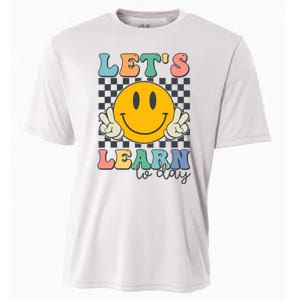 LetS Learn Today Smile Face Back To School For Teacher Cooling Performance Crew T-Shirt