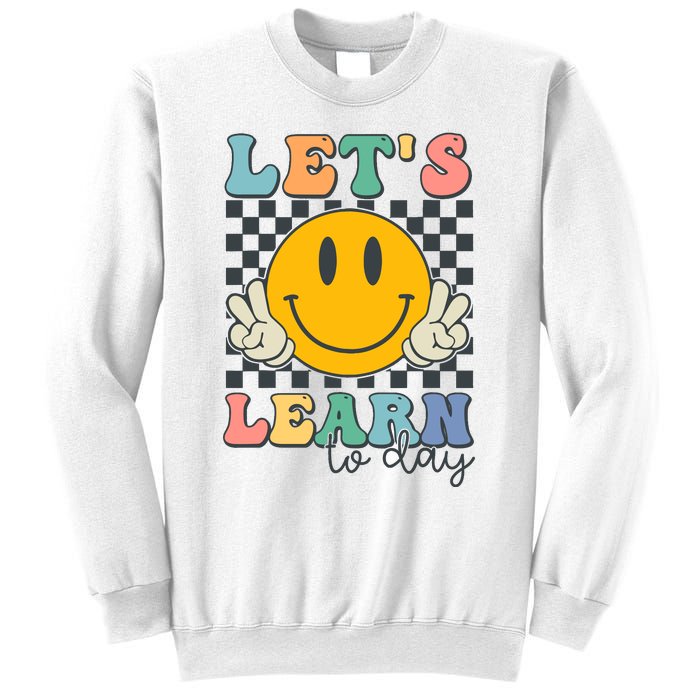 LetS Learn Today Smile Face Back To School For Teacher Sweatshirt