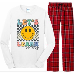 LetS Learn Today Smile Face Back To School For Teacher Long Sleeve Pajama Set