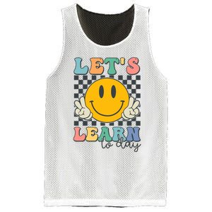 LetS Learn Today Smile Face Back To School For Teacher Mesh Reversible Basketball Jersey Tank