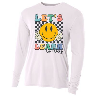 LetS Learn Today Smile Face Back To School For Teacher Cooling Performance Long Sleeve Crew