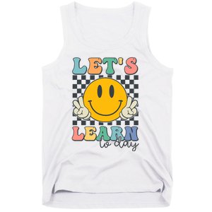 LetS Learn Today Smile Face Back To School For Teacher Tank Top