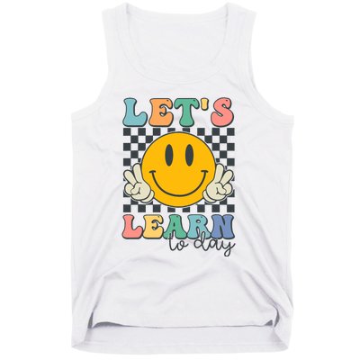 LetS Learn Today Smile Face Back To School For Teacher Tank Top